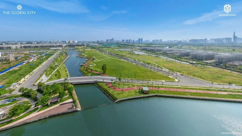 Cập nhât tiện ích The Global City mới nhất 2025 - Công viên cây xanh ven kênh